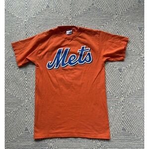 Majestic New York Mets Carlos Beltran T-Shirt Jersey -‎ Orange/Blue - Medium